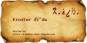 Kindler Éda névjegykártya